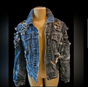 Custom Hand-Distressed GAP Denim Jacket – One of One Size
 Small